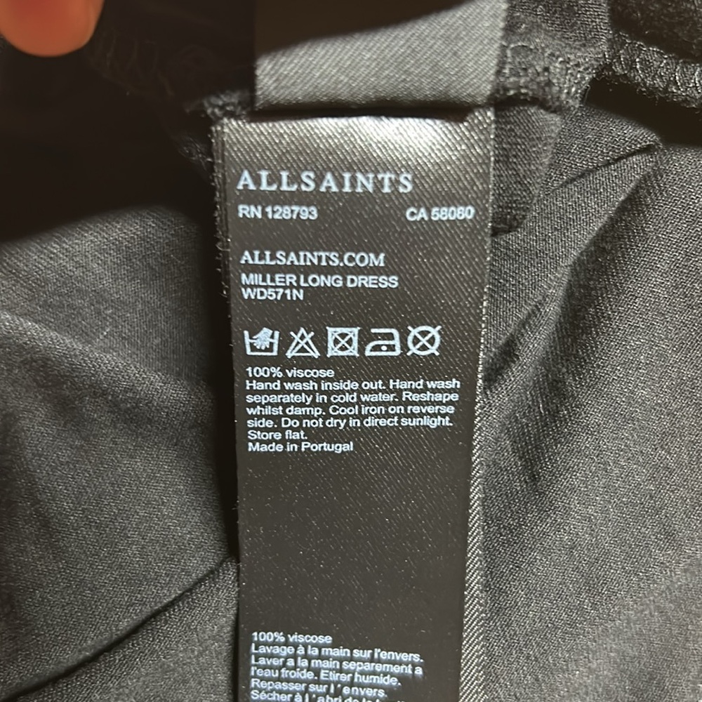 All Saints Black Lace Up Tank Top Maxi Dress | Size Medium - Picture 9 of 10